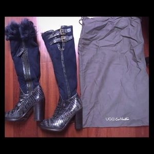 Ugg Aldabella Shearling Knee High Boots 5 1/2 US